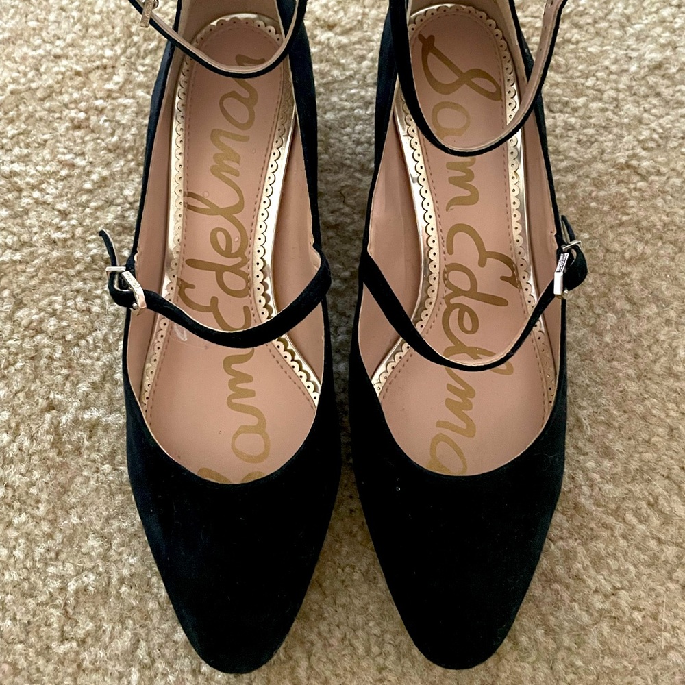 Sam Edelman Lulie Suede Ankle Strap Mary Jane Pumps